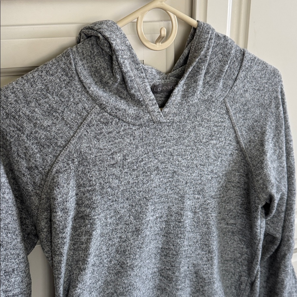 Loveappella Heather Gray Hoodie with Pink Trim - Picture 3 of 7